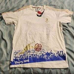 NWT Adidas Beijing Olympics 2008 White‎ T- Shirt Men's Size 2XL